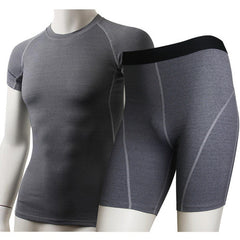 New Running Suit Men Compression Base Layer T Shirt Shorts Fitness Yoga Set Gym Running Tights / Leggings Plus Size 10181024