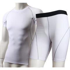New Running Suit Men Compression Base Layer T Shirt Shorts Fitness Yoga Set Gym Running Tights / Leggings Plus Size 10181024
