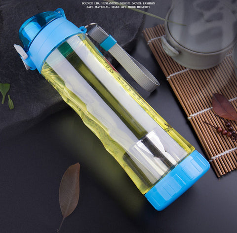new bpa unbreakable portable sports water bottle travel bottles frosted leak proof plastic drinkware for yoga running camping