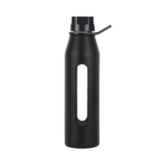 BPA Free Glass Water Bottle with Twist Cap and Soft Silicone Sleeve Great for Yoga GYM Cycling 570 mL / 19 oz