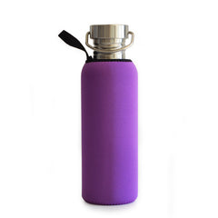 Brushed Stainless Steel Sports Water Bottle Flask with Sleeve for Travel Camping Hiking Cycling Fishing Yoga 750mL 25oz