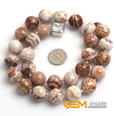 Round Smooth Brazil Crazy Lace Carnelia n necklace natural stone beads necklace DIY Jewelry Yoga Meditation Necklace