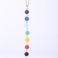 7 Chakra Beads Pendant Chain Necklace Yoga Reiki Healing Balancing For Women