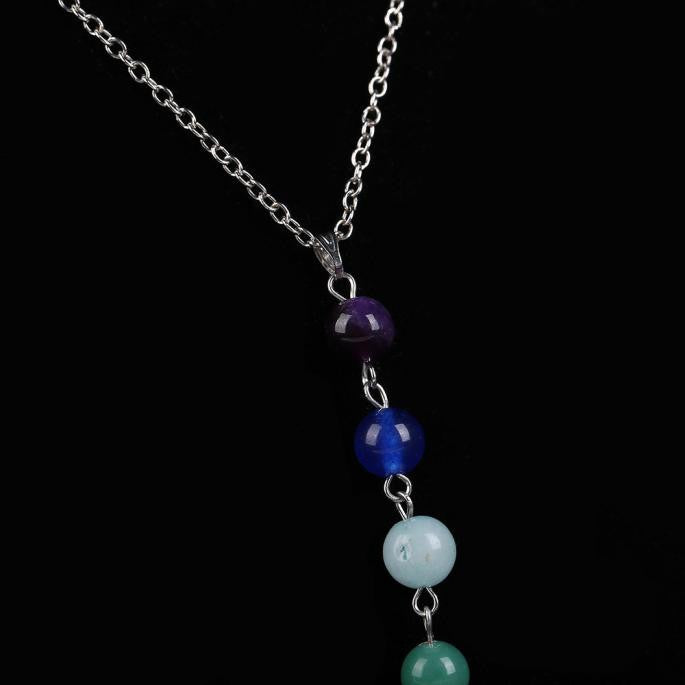 7 Chakra Beads Pendant Chain Necklace Yoga Reiki Healing Balancing For Women