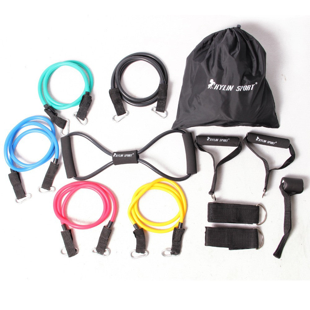 12pcs resistance bands exercise set fitness tube yoga workout pilates for wholesale and free shipping kylin sport